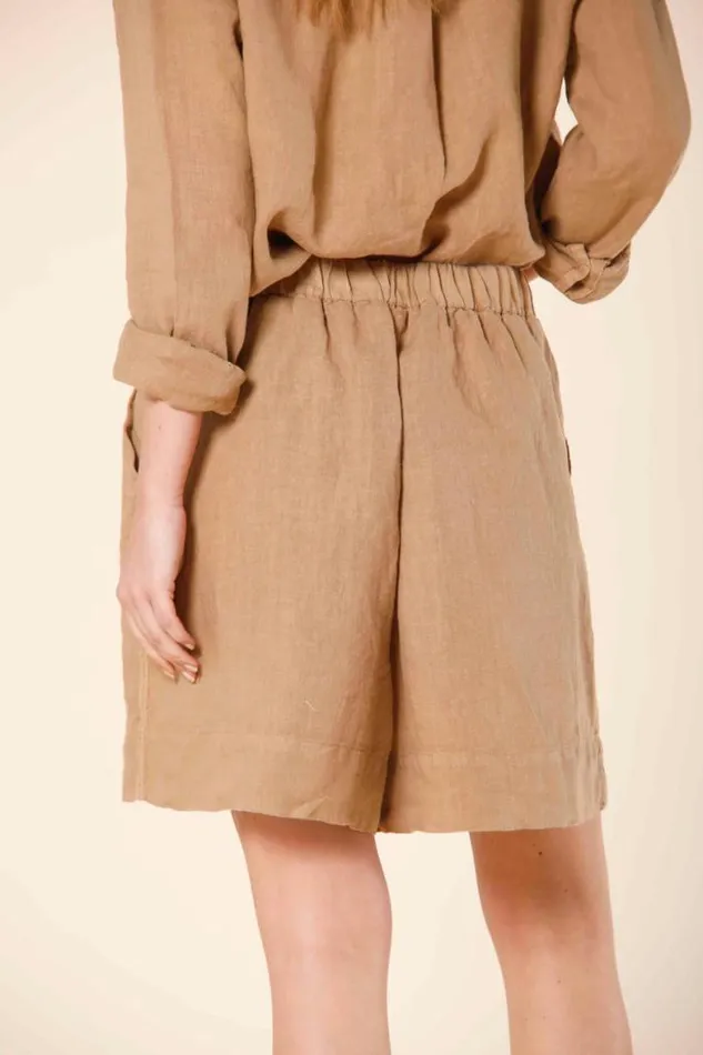 Woman Portovenere Chino Bermuda In Linen Relaxed Mason039s Bermudas
