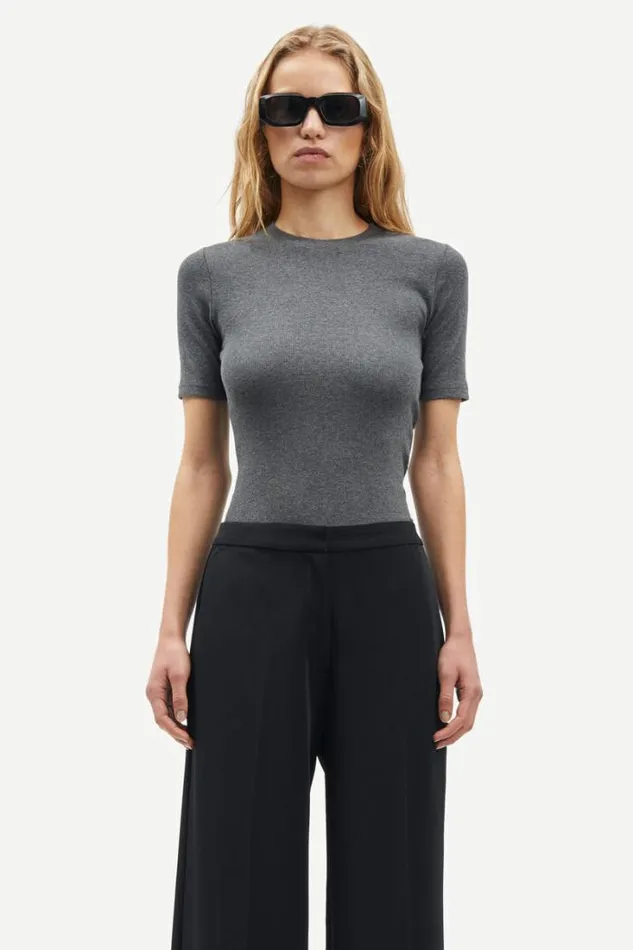 Woman Saalexo Tshirt 7542 Dark Grey Mel Samse Samse Tshirts