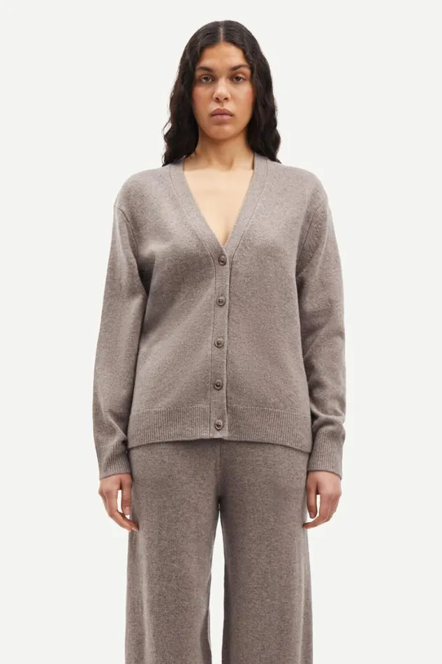 Woman Sacharlotte Knit Cardigan 15010 Grey Blue Mel Samse Samse Matching Sets Woman Sacharlotte Knit Cardigan 15010 Grey Blue Mel Samse Samse Matching Sets