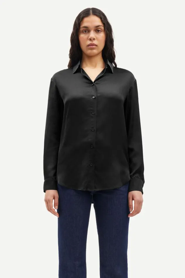 Woman Samadisoni Shirt 14905 Black Samse Samse Shirts and Blouses
