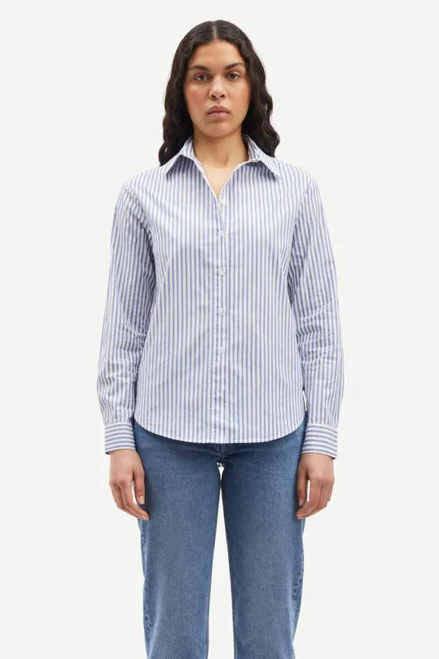 Woman Samadisoni Shirt 15090 Blue White St Samse Samse Shirts and Blouses