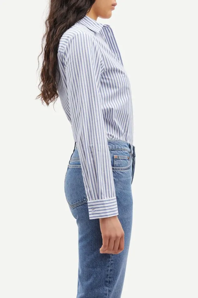 Woman Samadisoni Shirt 15090 Blue White St Samse Samse Shirts and Blouses