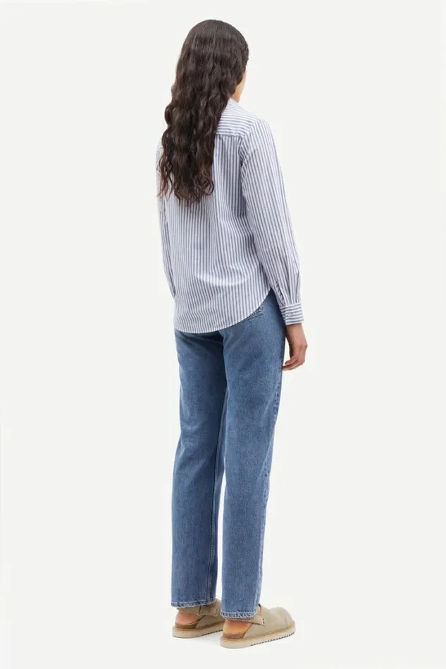 Woman Samadisoni Shirt 15090 Blue White St Samse Samse Shirts and Blouses