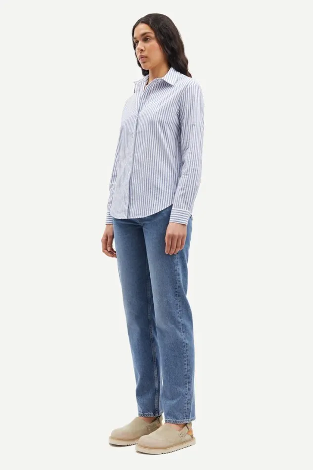 Woman Samadisoni Shirt 15090 Blue White St Samse Samse Shirts and Blouses