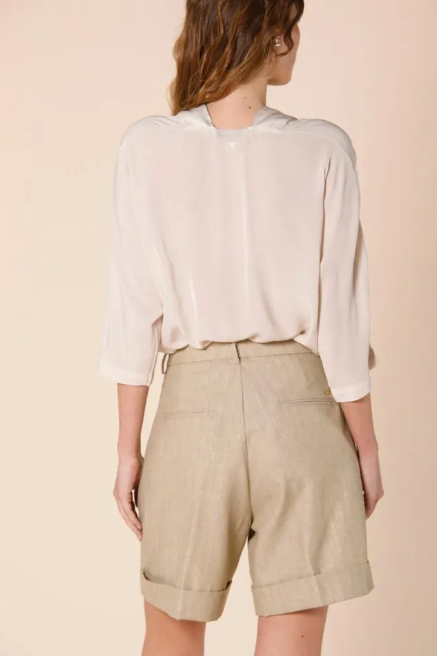 Woman Sandra Shirt In Popelin With Vneck And 34 Sleeve Mason039s Shirts