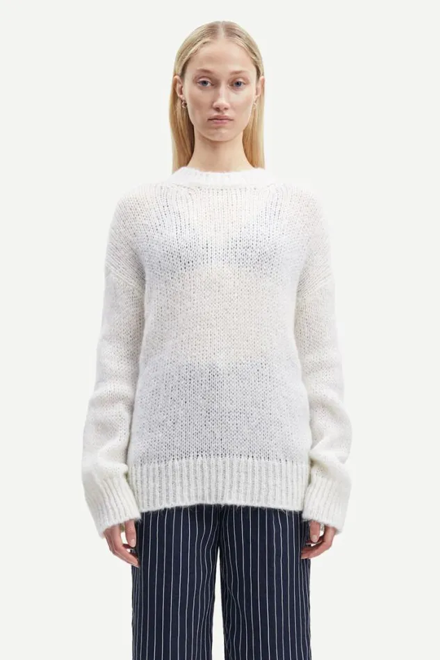 Woman Sarah Crew Neck 14943 White Samse Samse Knitwear