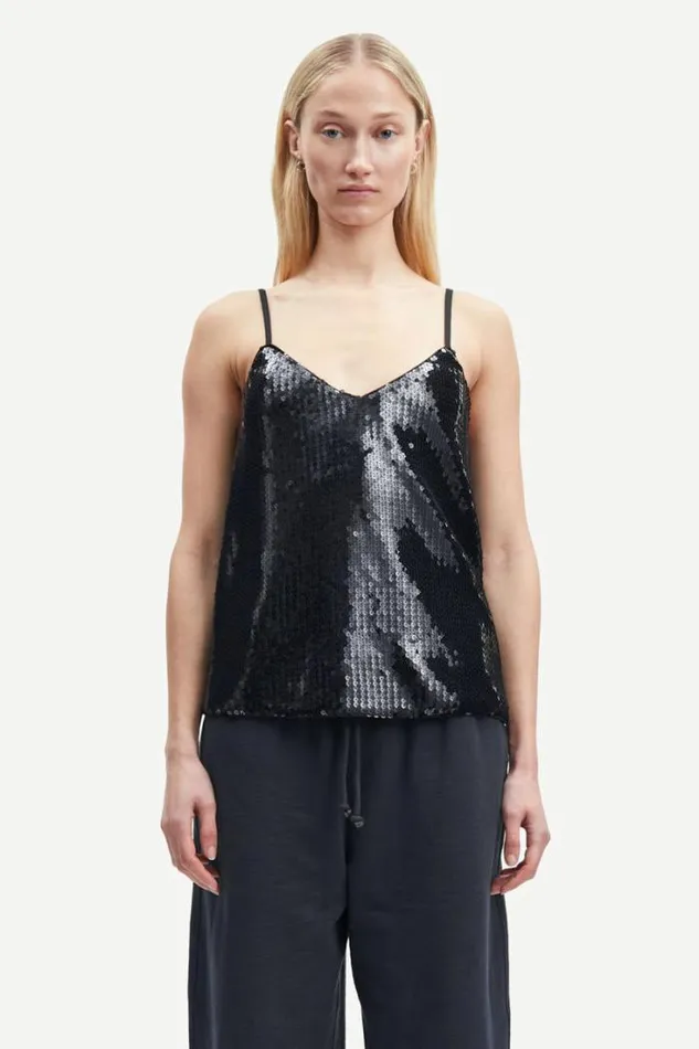 Woman Sharon Strap Top 14904 Black Samse Samse Matching Sets