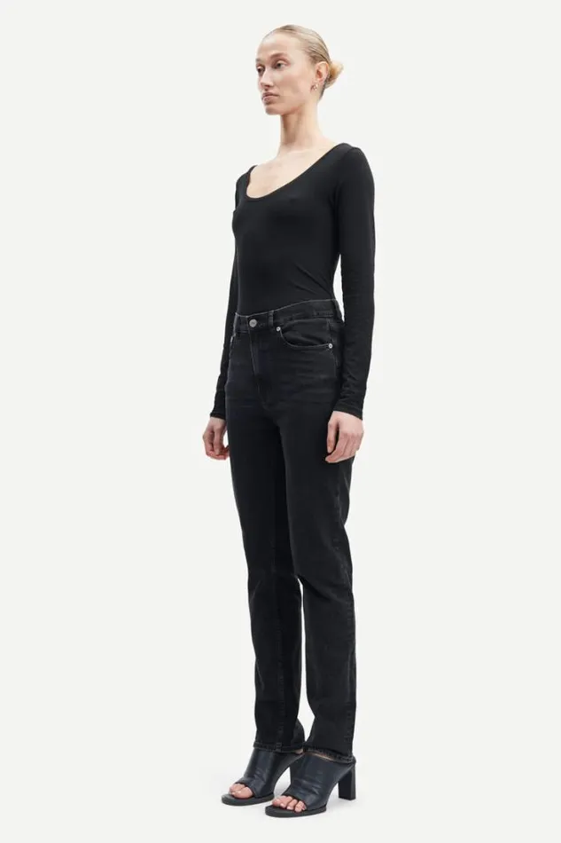 Woman Sik Solid 265 Black Samse Samse Tshirts