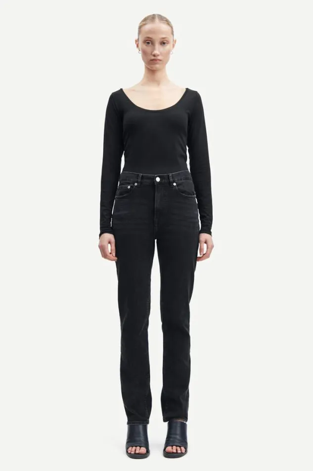 Woman Sik Solid 265 Black Samse Samse Tshirts