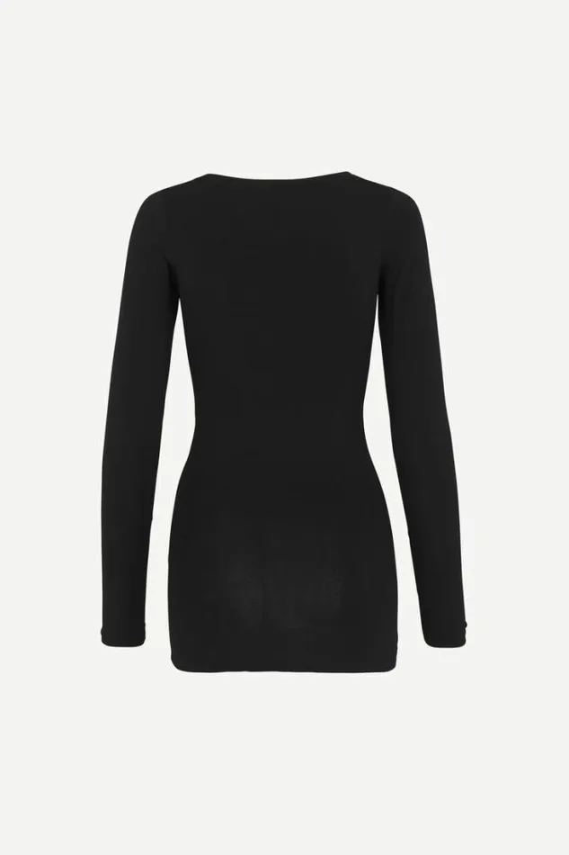 Woman Sik Solid 265 Black Samse Samse Tshirts
