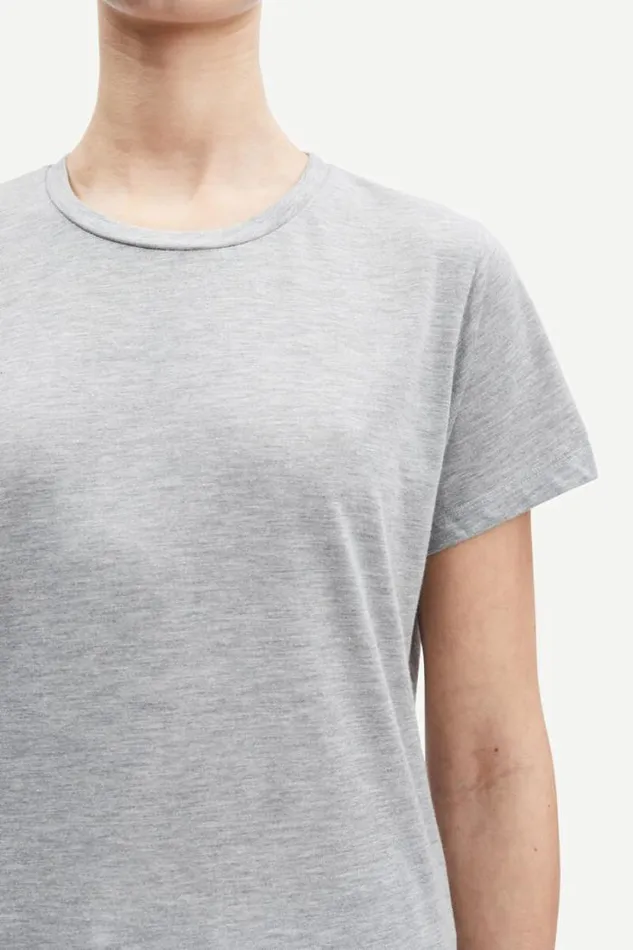 Woman Solly Tee Solid 205 Grey Mel Samse Samse Tshirts