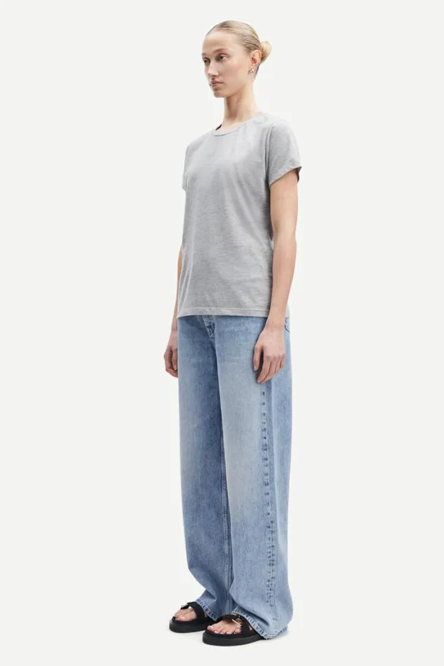 Woman Solly Tee Solid 205 Grey Mel Samse Samse Tshirts