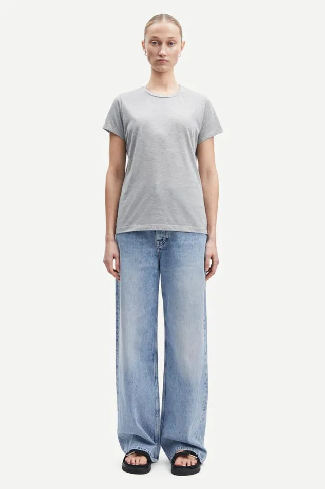Woman Solly Tee Solid 205 Grey Mel Samse Samse Tshirts
