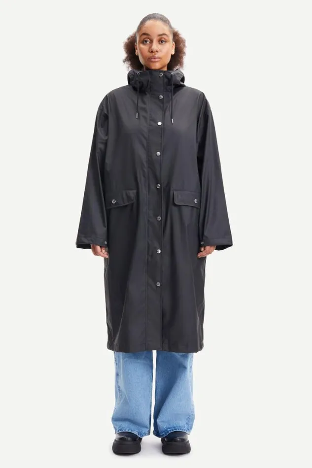 Woman Stala Long Jacket 7357 Black Samse Samse Jackets and Coats