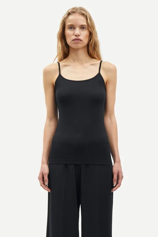 Woman Talla Strap Top 265 Black Samse Samse Tshirts