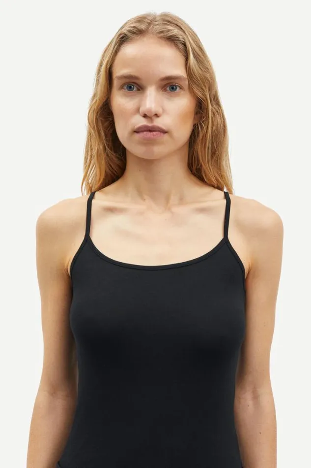 Woman Talla Strap Top 265 Black Samse Samse Tshirts