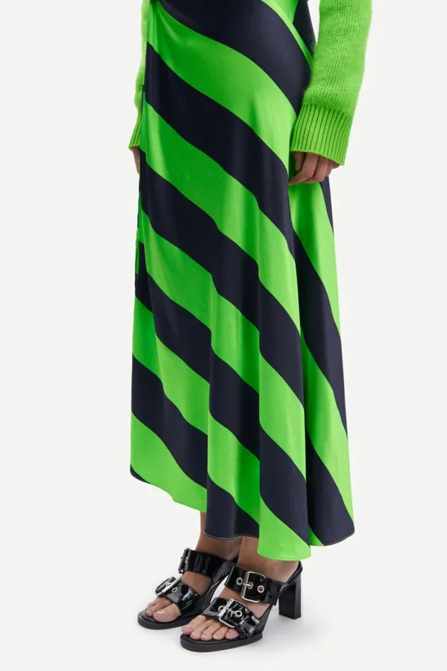 Woman Viktoria Bias Skirt 14903 Green Stripe Samse Samse Shorts and Skirts