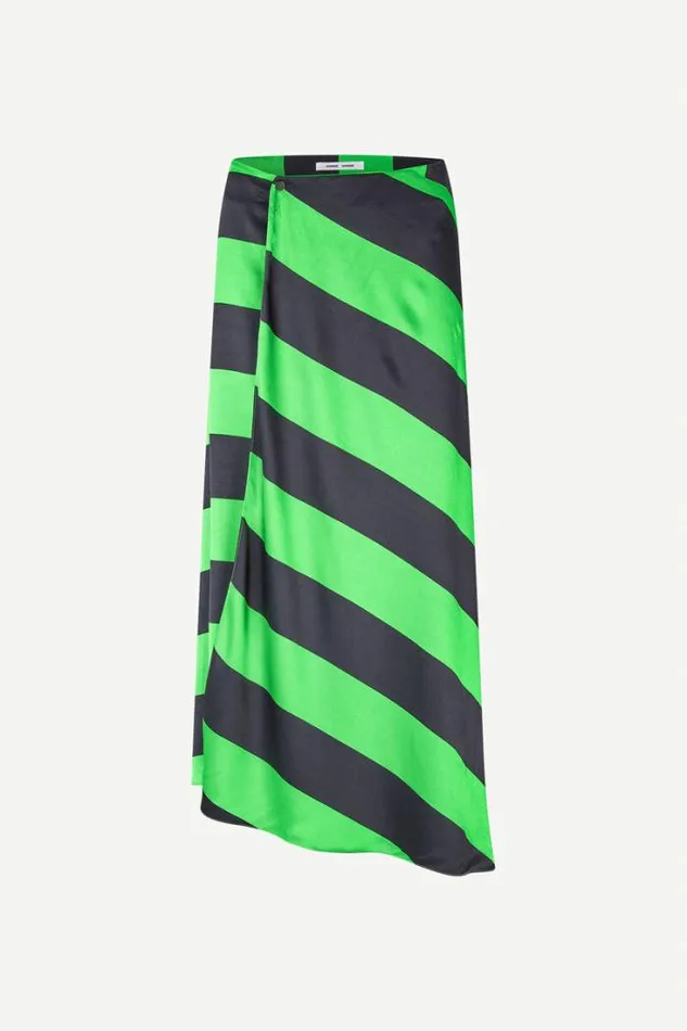 Woman Viktoria Bias Skirt 14903 Green Stripe Samse Samse Shorts and Skirts