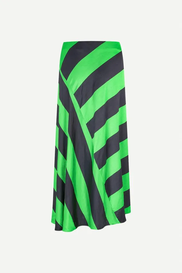 Woman Viktoria Bias Skirt 14903 Green Stripe Samse Samse Shorts and Skirts