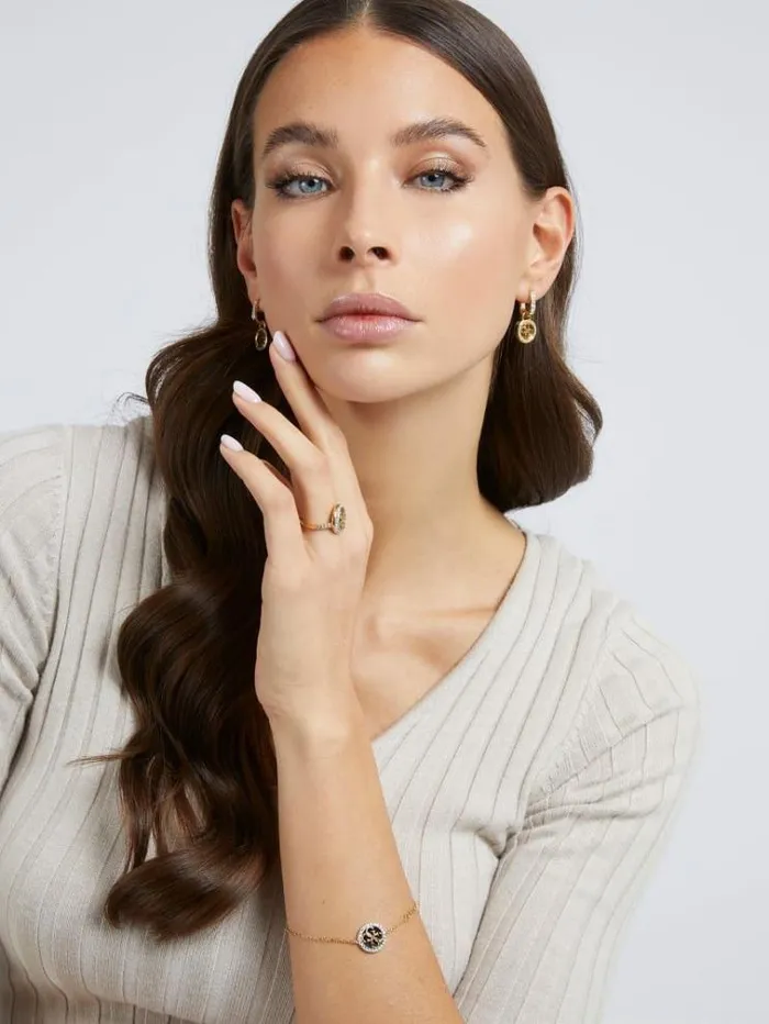 Women 0344g Loop Earrings Black Multi Guess Jewellery