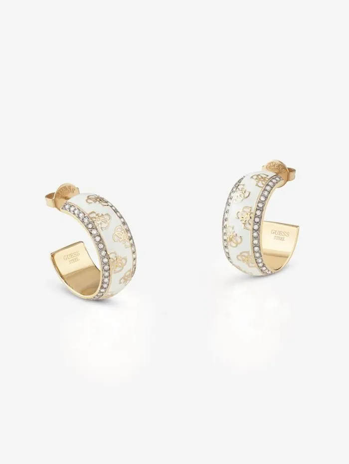 Women 0344g Loop Earrings White Multi Guess Jewellery