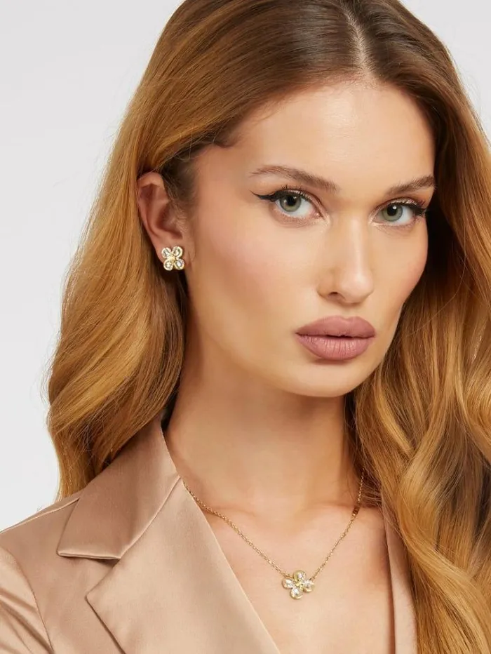 Women 034amazing Blossom034 Earrings Gold Guess Jewellery