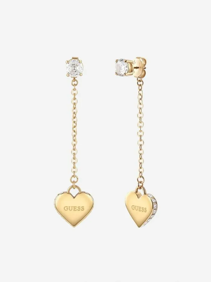 Women 034falling In Love034 Earrings Gold Guess Jewellery