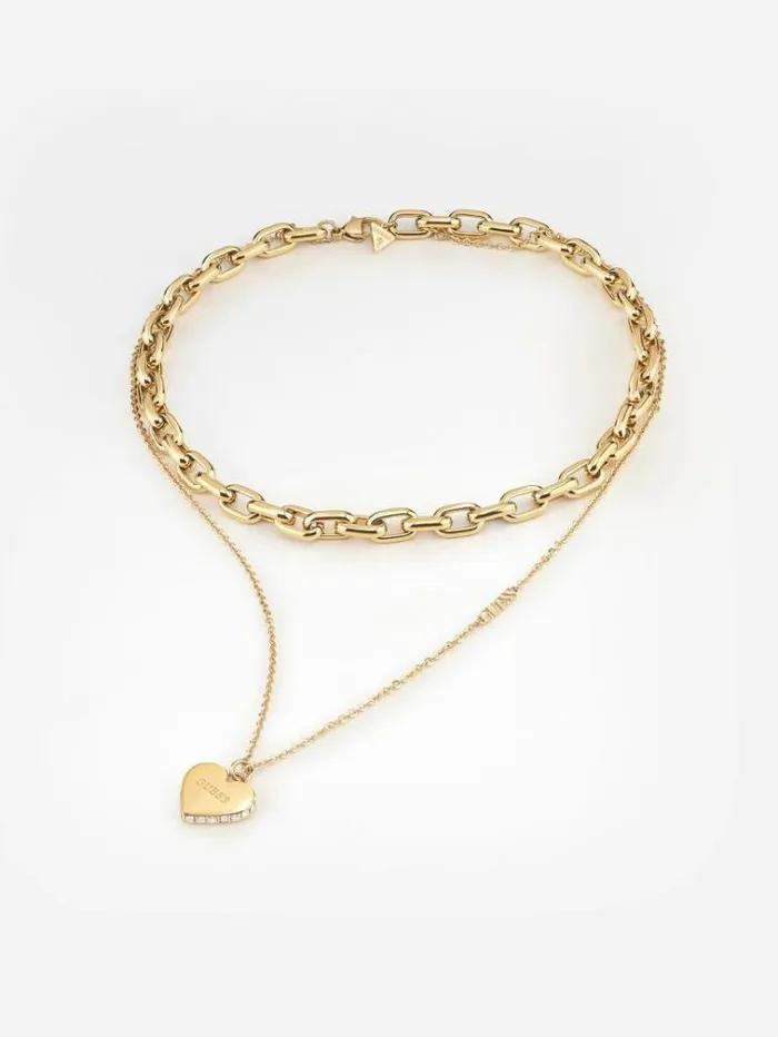 Women 034falling In Love034 Necklace Gold Guess Jewellery