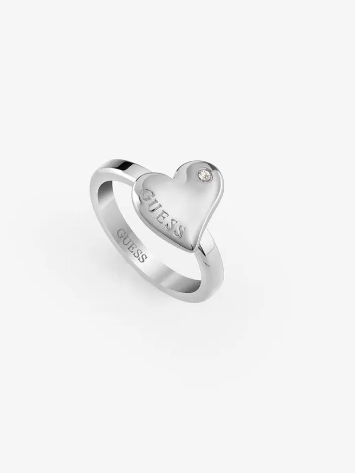 Women 034fluid Hearts Ring Silver Guess Jewellery