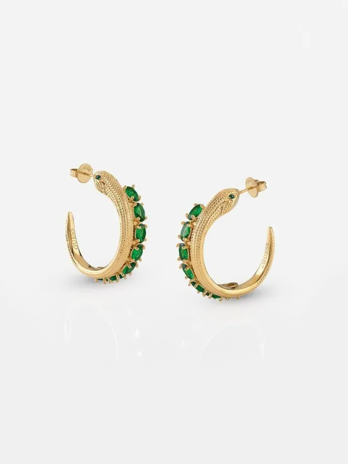 Women 034golden Temptation034 Earrings Green Guess Jewellery