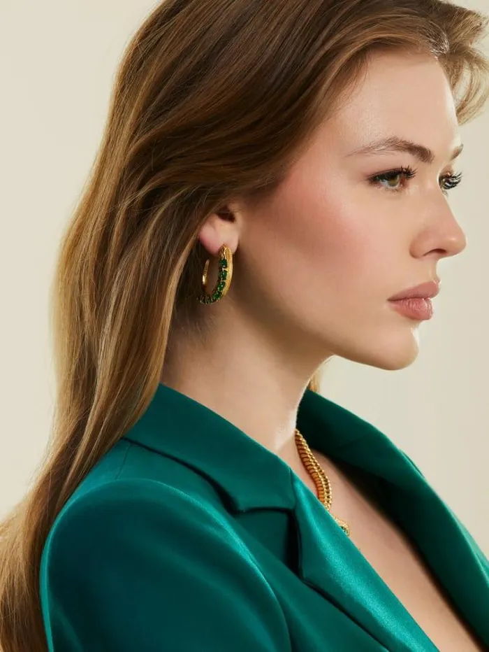 Women 034golden Temptation034 Earrings Green Guess Jewellery