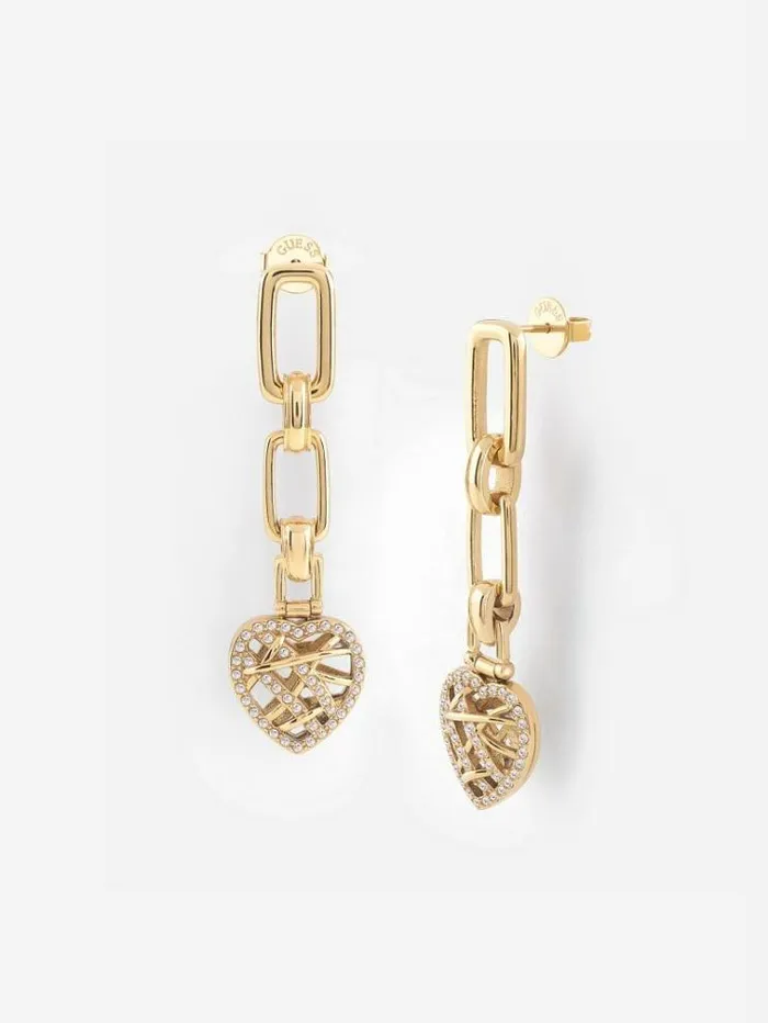 Women 034heart Cage034 Earrings Gold Guess Jewellery