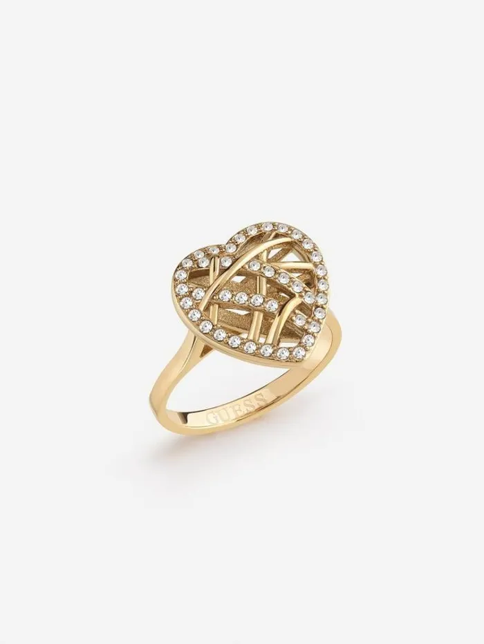 Women 034heart Cage034 Ring Gold Guess Jewellery