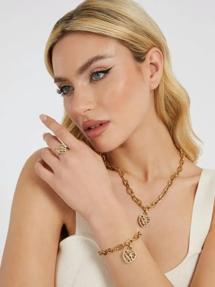 Women 034heart Cage034 Ring Gold Guess Jewellery