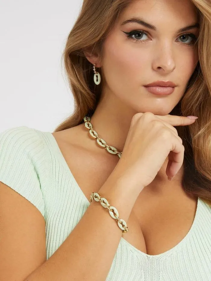 Women 034pop Links034 Bracelet Green Guess Jewellery