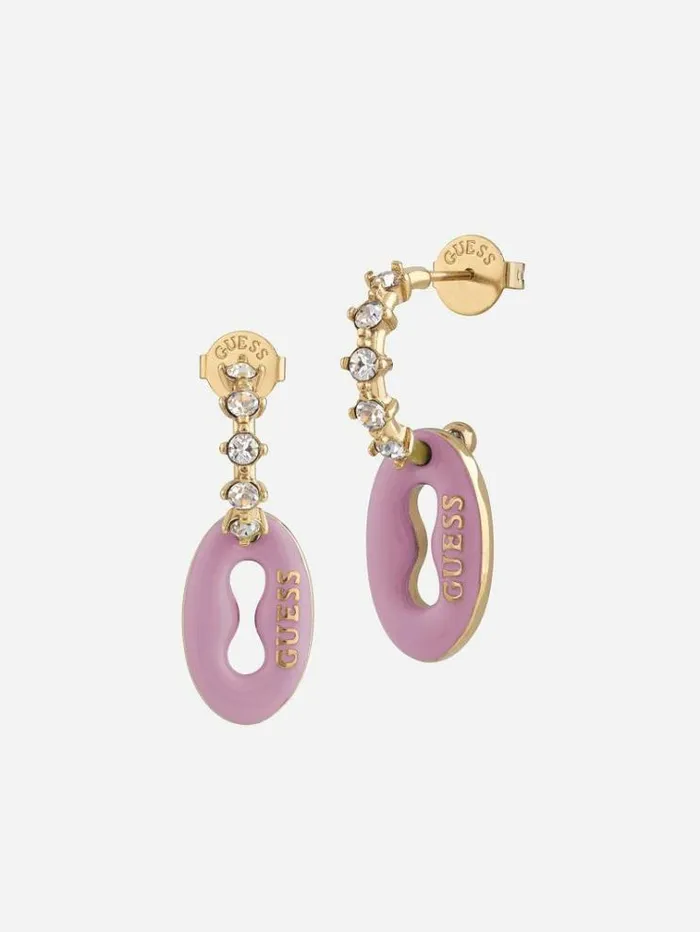 Women 034pop Links034 Earrings Pink Guess Jewellery