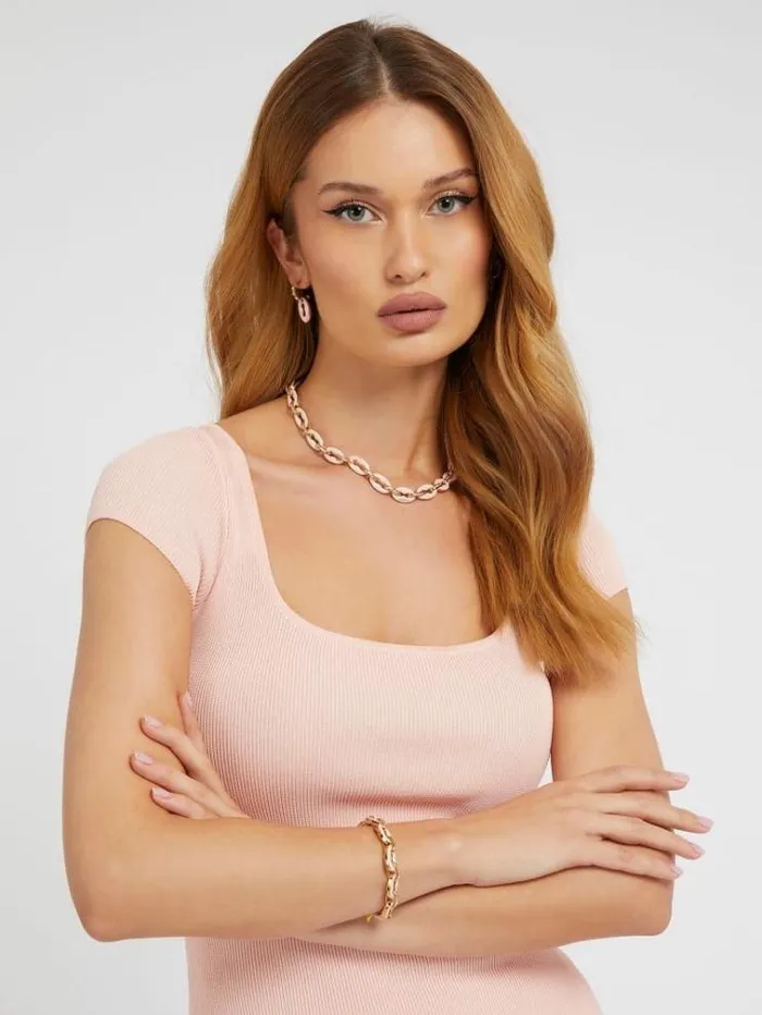 Women 034pop Links034 Earrings Pink Guess Jewellery