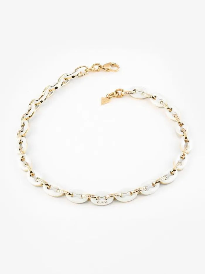 Women 034pop Links034 Necklace White Guess Jewellery