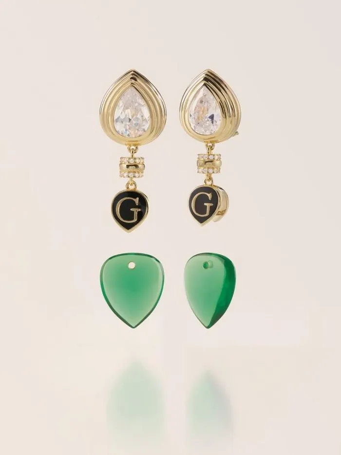 Women 034wild Orchid Earrings Drop Green Guess Jewellery