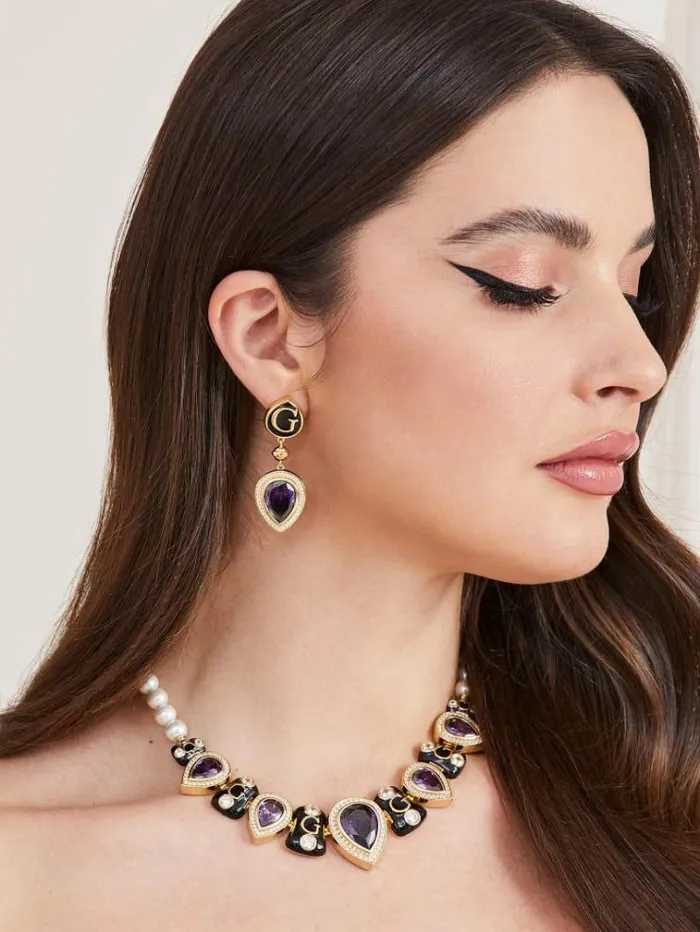 Women 034wild Orchid Earrings Purple Guess Jewellery