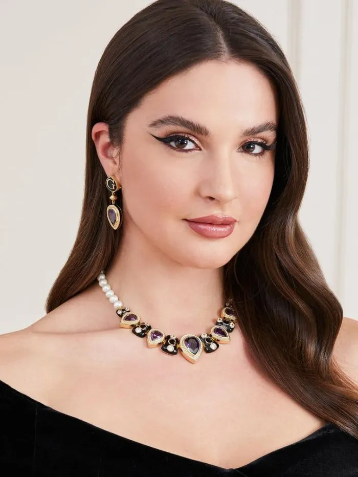 Women 034wild Orchid Necklace Purple Guess Jewellery