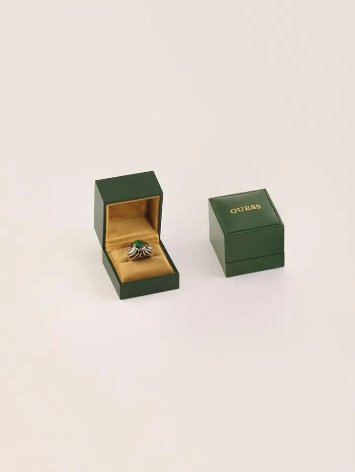 Women 034wild Orchid Ring Green Guess Jewellery