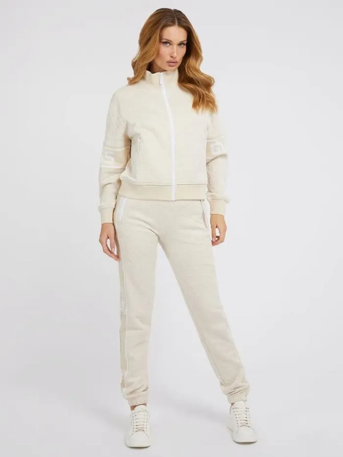 Women 3d Jacquard Logo Pants Beige Guess Activewear