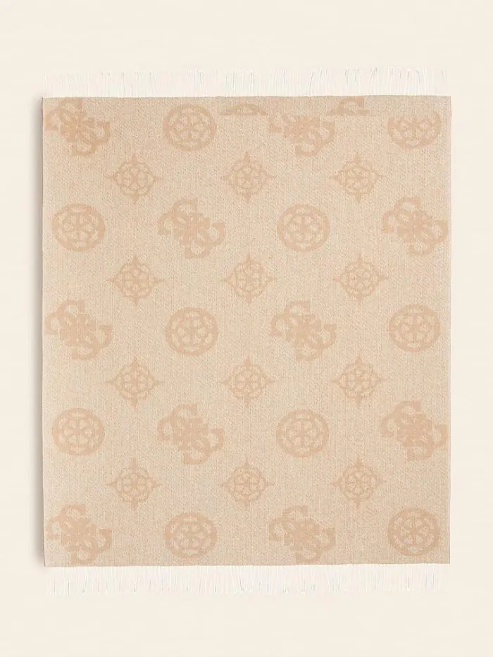Women 4g And Peony Logo Blanket Brown Guess Home Collection