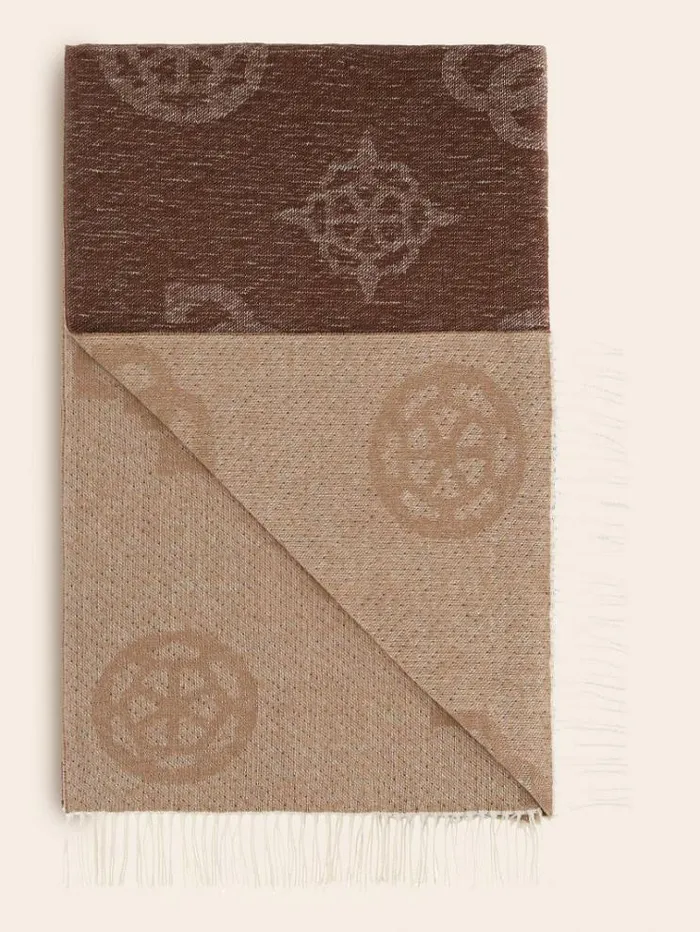 Women 4g And Peony Logo Blanket Brown Guess Home Collection