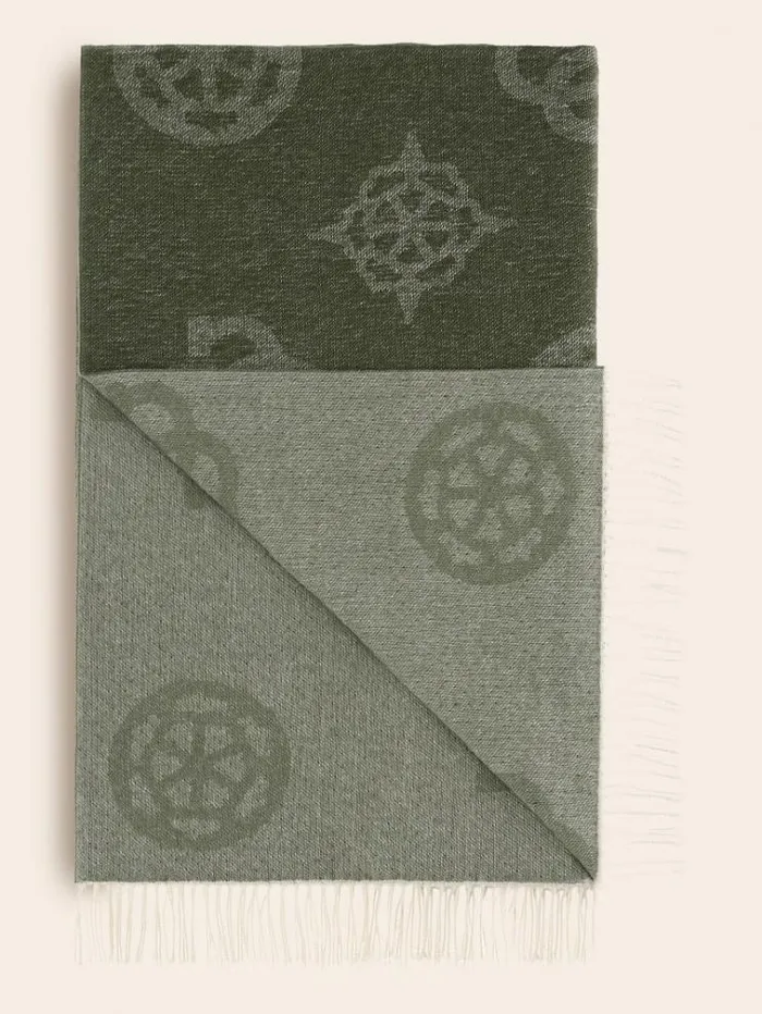 Women 4g And Peony Logo Blanket Green Multi Guess Home Collection