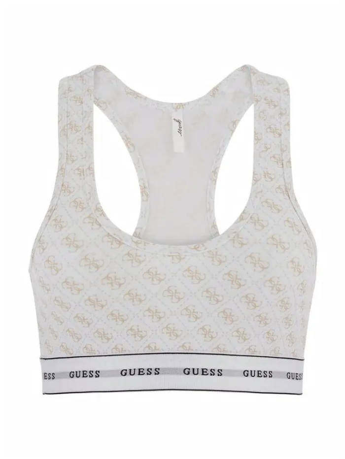 Women 4g Logo Bralette White Multi Guess Underwear