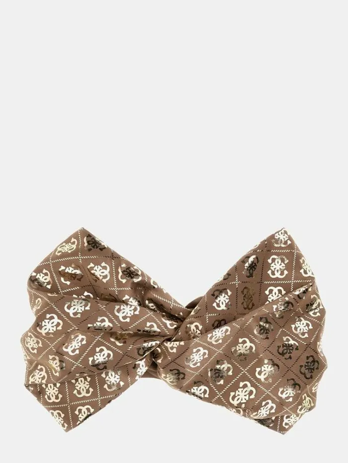 Women 4g Logo Headband Brown Multi Guess Scarves And Foulards