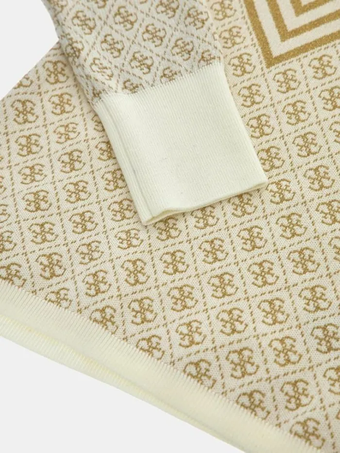 Women 4g Logo Sweater Multi Beige Guess Knitwear And Sweatshirts
