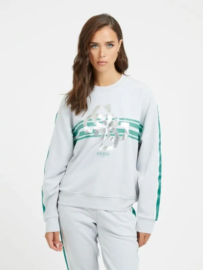 Women 4g Logo Sweatshirt Grey Guess Knitwear And Sweatshirts